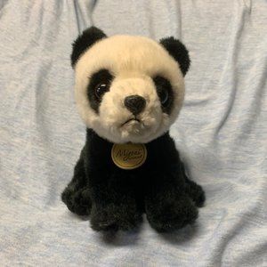 Miyoni Panda Bear Plush Black White 7” Sitting Soft Toy Stuffed Animal Aurora